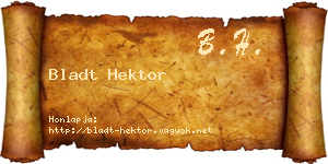 Bladt Hektor névjegykártya